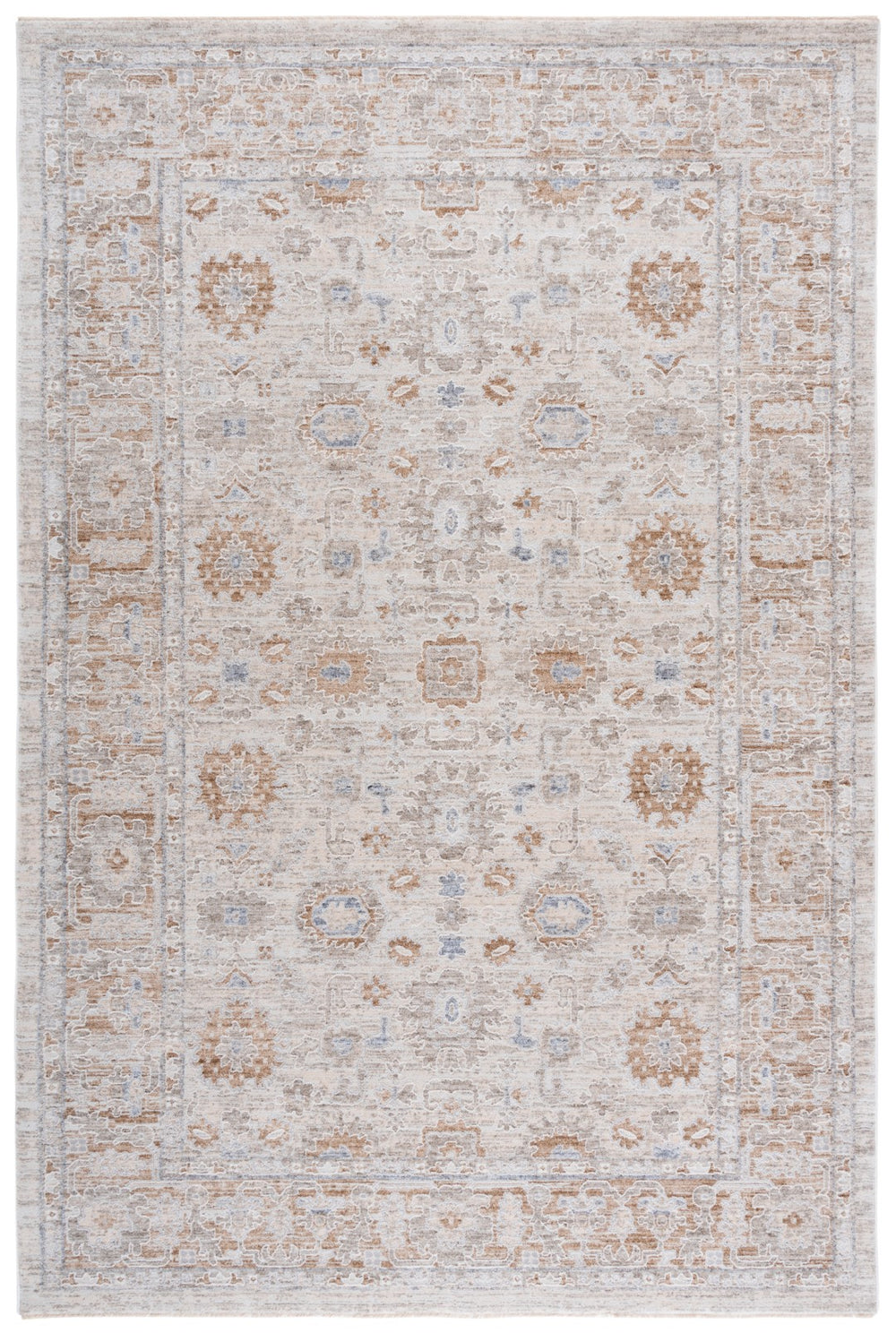 Safavieh Kendal Elegant Transitional Area Rug For Living Room Or Bedroom – Soft, Durable, And Stylish Design Beige ,Grey Brown 82% Polyester  18% Cotton Ken806b-7r