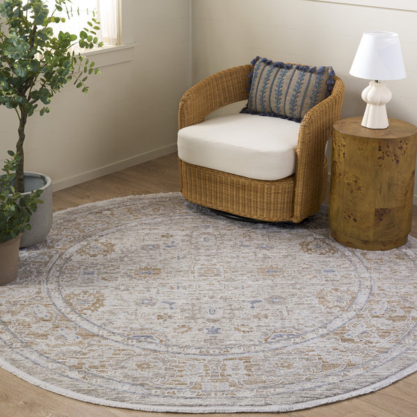 Safavieh Kendal Transitional 2'X8' Runner In Beige & Grey-Brown — Low-Profile 3/8" Pile, Durable Power-Loomed Turkish Rug KEN806B-28
