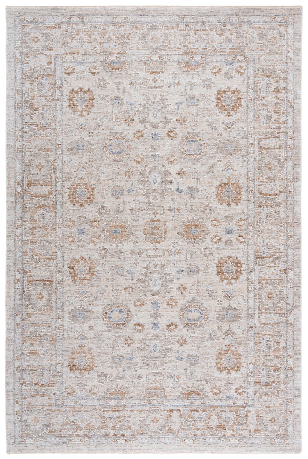 Safavieh Kendal Transitional 2'X8' Runner In Beige & Grey-Brown — Low-Profile 3/8" Pile, Durable Power-Loomed Turkish Rug KEN806B-28