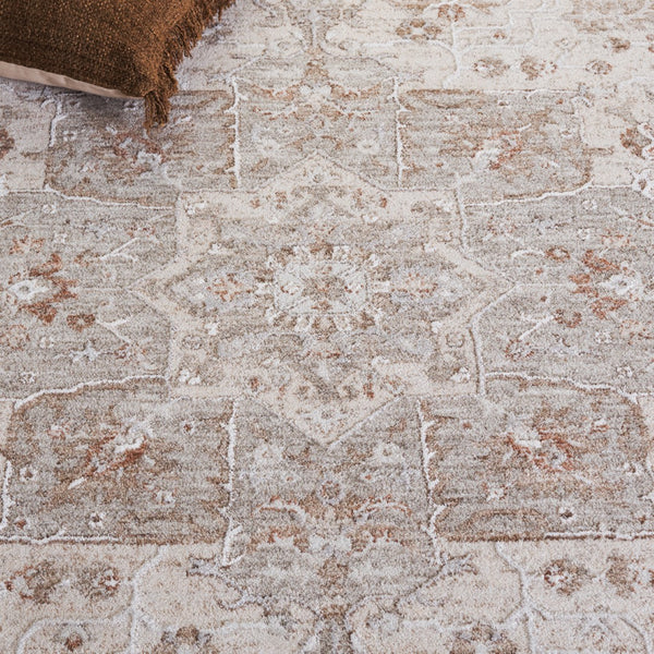 Safavieh Kendal Area Rug - Elegant Transitional Design In Soft Hues For Modern And Traditional Spaces Ivory ,Beige Grey 82% Polyester  18% Cotton Ken808a-7sq