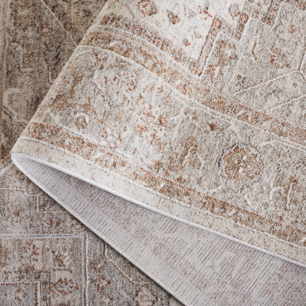 Safavieh Kendal Ivory Beige-Grey Floral Area Rug — Turkish-Made, Low-Profile, Power-Loomed Comfort And Style 4'-0" x 5'-7" KEN808A-4