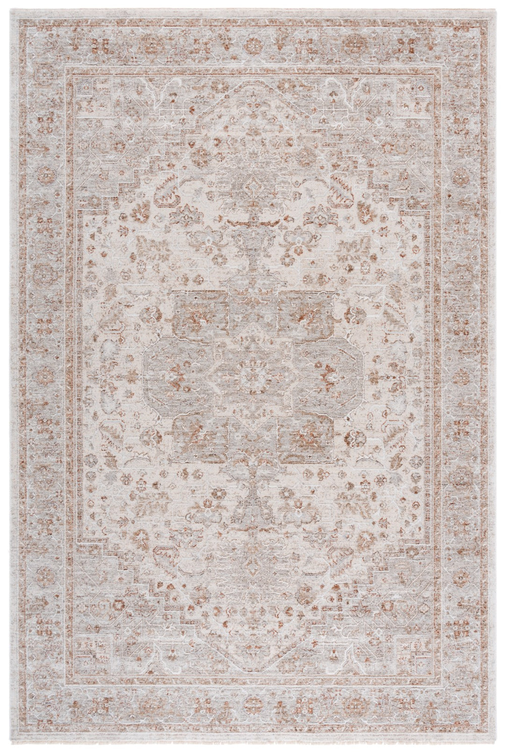 Safavieh Kendal Area Rug - Elegant Transitional Design In Soft Hues For Modern And Traditional Spaces Ivory ,Beige Grey 82% Polyester  18% Cotton Ken808a-7sq