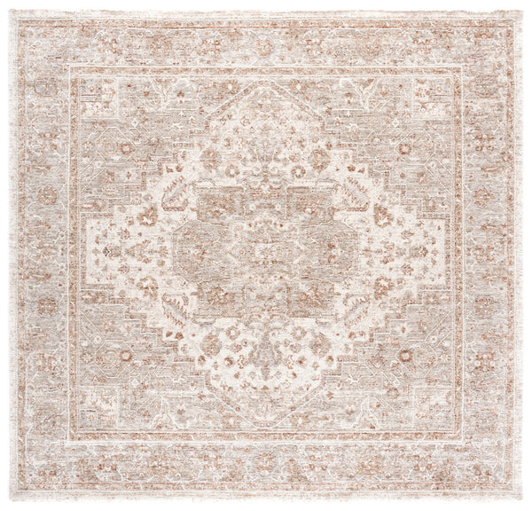 Safavieh Kendal Elegant Ivory Beige-Grey Runner Rug, Low-Profile 3/8″ Pile, Power-Loomed Durability From Turkey 2'-0" x 8'-0" KEN808A-28