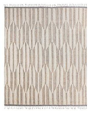 Jaipur Living Jaipur Living Keoka Wool Hand-knotted Geometric Area Rug Neutral Tones Fringe RUG152175