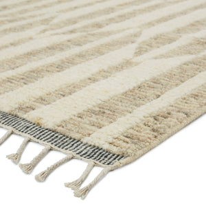 Jaipur Living Jaipur Living Keoka Wool Hand-knotted Geometric Area Rug Neutral Tones Fringe RUG152175
