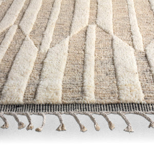 Jaipur Living Jaipur Living Keoka Wool Hand-knotted Geometric Area Rug Neutral Tones Fringe RUG152175