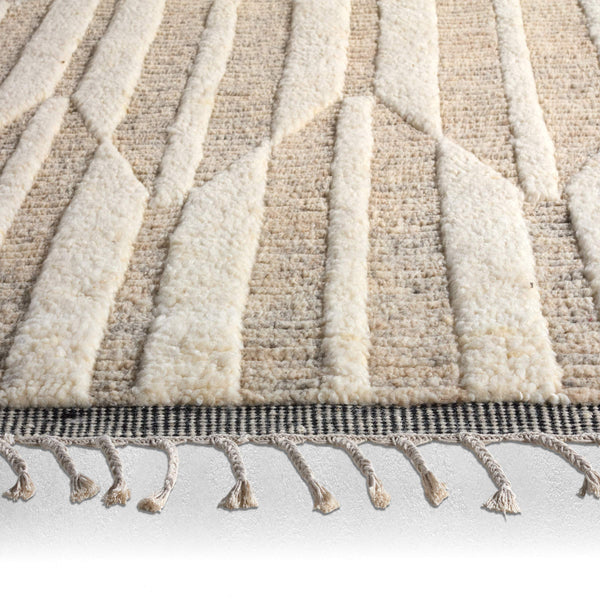 Jaipur Living Jaipur Living Keoka Wool Hand-knotted Geometric Area Rug Neutral Tones Fringe RUG152175