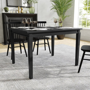 English Elm Henry 47" Solid Wood Dining Table - Durable and Elegant Commercial-Grade Design for Dining Spaces Black Matte 36.25"W x 47"D x 30.25"H KER-T-217-BLK-47-GG