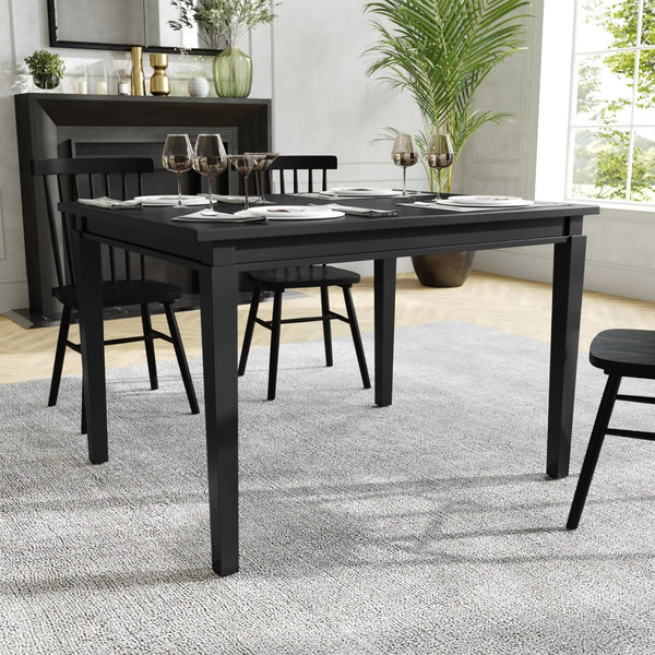 English Elm Henry 47" Solid Wood Dining Table - Durable and Elegant Commercial-Grade Design for Dining Spaces Black Matte 36.25"W x 47"D x 30.25"H KER-T-217-BLK-47-GG