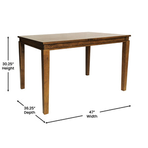 English Elm Henry 47" Solid Wood Dining Table - Durable and Elegant Commercial-Grade Design for Dining Spaces Brown Matte 36.25"W x 47"D x 30.25"H KER-T-217-BRN-47-GG