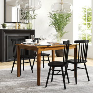English Elm Henry 47" Solid Wood Dining Table - Durable and Elegant Commercial-Grade Design for Dining Spaces Brown Matte 36.25"W x 47"D x 30.25"H KER-T-217-BRN-47-GG