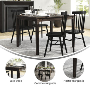 English Elm Henry 47" Solid Wood Dining Table - Durable and Elegant Commercial-Grade Design for Dining Spaces Wenge Matte 36.25"W x 47"D x 30.25"H KER-T-217-WEN-47-GG