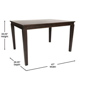 English Elm Henry 47" Solid Wood Dining Table - Durable and Elegant Commercial-Grade Design for Dining Spaces Wenge Matte 36.25"W x 47"D x 30.25"H KER-T-217-WEN-47-GG