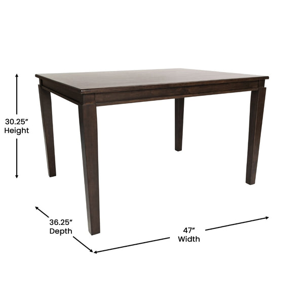 English Elm Henry 47" Solid Wood Dining Table - Durable and Elegant Commercial-Grade Design for Dining Spaces Wenge Matte 36.25"W x 47"D x 30.25"H KER-T-217-WEN-47-GG
