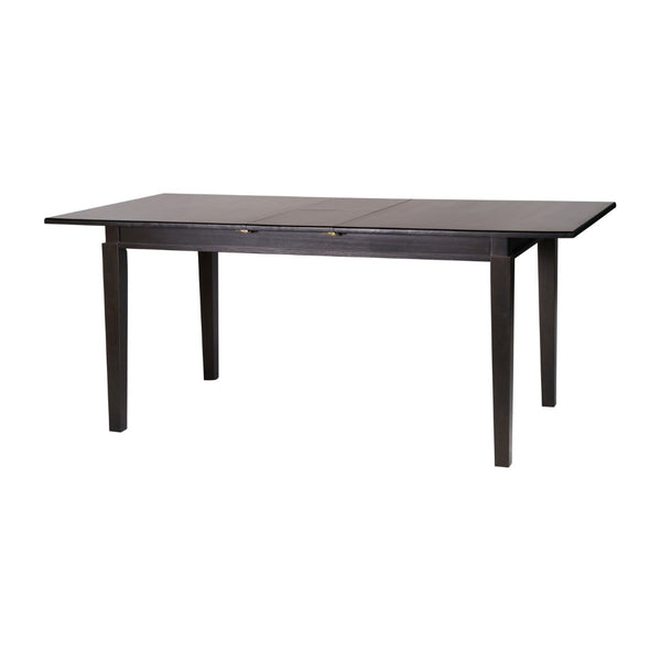 English Elm Henry 72" Solid Wood Dining Table with Hideaway Extension for Flexible Seating and Style Black Matte KER-T-217EX-BLK-72-GG