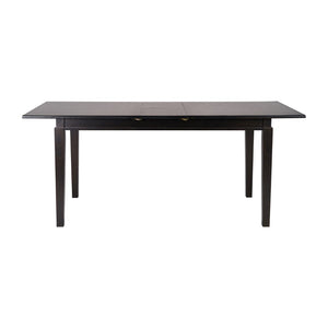English Elm Henry 72" Solid Wood Dining Table with Hideaway Extension for Flexible Seating and Style Black Matte KER-T-217EX-BLK-72-GG