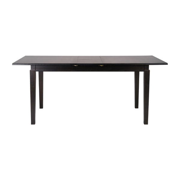 English Elm Henry 72" Solid Wood Dining Table with Hideaway Extension for Flexible Seating and Style Black Matte KER-T-217EX-BLK-72-GG