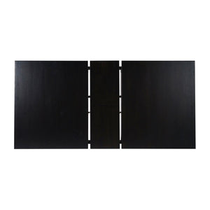 English Elm Henry 72" Solid Wood Dining Table with Hideaway Extension for Flexible Seating and Style Black Matte KER-T-217EX-BLK-72-GG