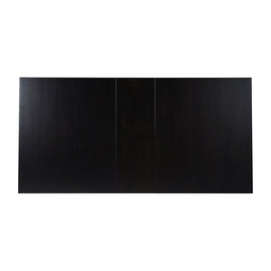 English Elm Henry 72" Solid Wood Dining Table with Hideaway Extension for Flexible Seating and Style Black Matte KER-T-217EX-BLK-72-GG