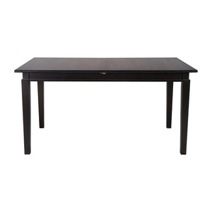 English Elm Henry 72" Solid Wood Dining Table with Hideaway Extension for Flexible Seating and Style Black Matte KER-T-217EX-BLK-72-GG