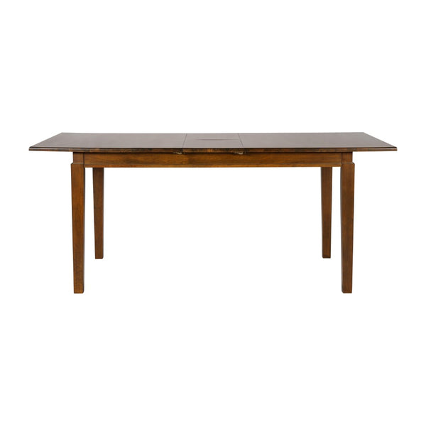 English Elm Henry 72" Solid Wood Dining Table with Hideaway Extension for Flexible Seating and Style Brown Matte KER-T-217EX-BRN-72-GG