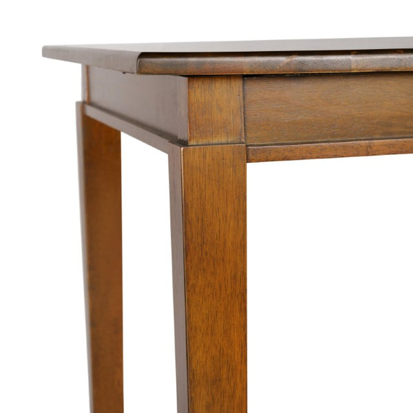 English Elm Henry 72" Solid Wood Dining Table with Hideaway Extension for Flexible Seating and Style Brown Matte KER-T-217EX-BRN-72-GG