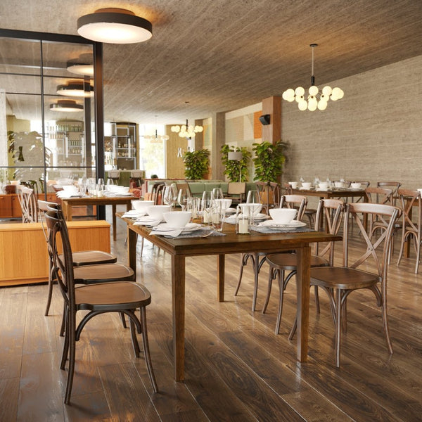 English Elm Henry 72" Solid Wood Dining Table with Hideaway Extension for Flexible Seating and Style Brown Matte KER-T-217EX-BRN-72-GG