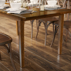 English Elm Henry 72" Solid Wood Dining Table with Hideaway Extension for Flexible Seating and Style Brown Matte KER-T-217EX-BRN-72-GG