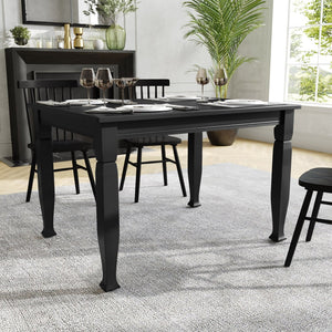 English Elm Grace 47" Solid Wood Dining Table with Timeless Design, Heavy-Duty Durability for Home or Café Use Black Matte 36.25"W x 47"D x 30.25"H KER-T-799-BLK-47-GG