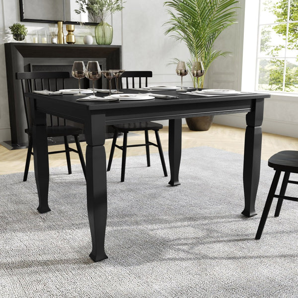 English Elm Grace 47" Solid Wood Dining Table with Timeless Design, Heavy-Duty Durability for Home or Café Use Black Matte 36.25"W x 47"D x 30.25"H KER-T-799-BLK-47-GG