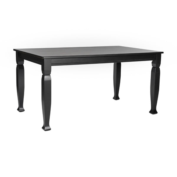 English Elm Grace 60" Solid Wood Dining Table - Classic Turned Legs, Heavy-Duty Design for Homes and Commercial Use Black Matte 36.25"W x 60"D x 30.25"H KER-T-799-BLK-60-GG