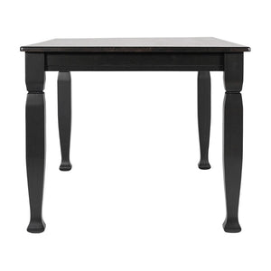 English Elm Grace 60" Solid Wood Dining Table - Classic Turned Legs, Heavy-Duty Design for Homes and Commercial Use Black Matte 36.25"W x 60"D x 30.25"H KER-T-799-BLK-60-GG
