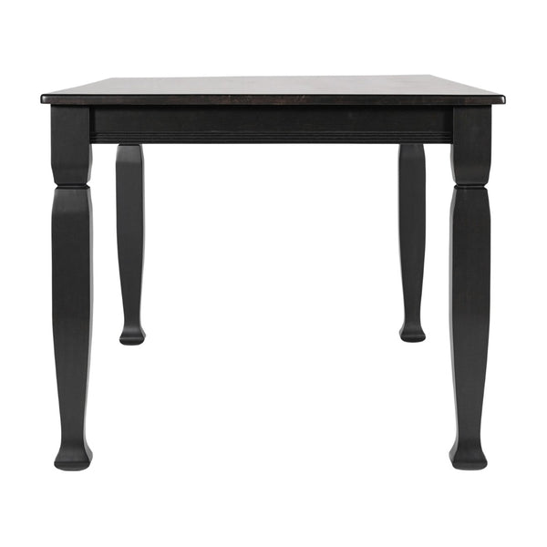English Elm Grace 60" Solid Wood Dining Table - Classic Turned Legs, Heavy-Duty Design for Homes and Commercial Use Black Matte 36.25"W x 60"D x 30.25"H KER-T-799-BLK-60-GG