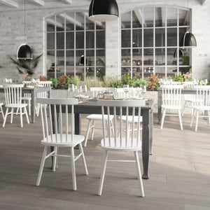 English Elm Grace 47" Solid Wood Dining Table with Timeless Design, Heavy-Duty Durability for Home or Café Use Antique Gray 36.25"W x 47"D x 30.25"H KER-T-799-GRY-47-GG