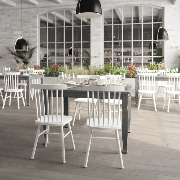 English Elm Grace 47" Solid Wood Dining Table with Timeless Design, Heavy-Duty Durability for Home or Café Use Antique Gray 36.25"W x 47"D x 30.25"H KER-T-799-GRY-47-GG