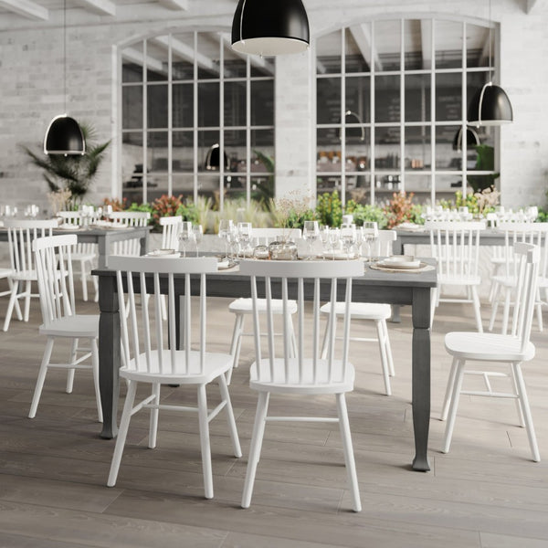 English Elm Grace 60" Solid Wood Dining Table - Classic Turned Legs, Heavy-Duty Design for Homes and Commercial Use Antique Gray 36.25"W x 60"D x 30.25"H KER-T-799-GRY-60-GG