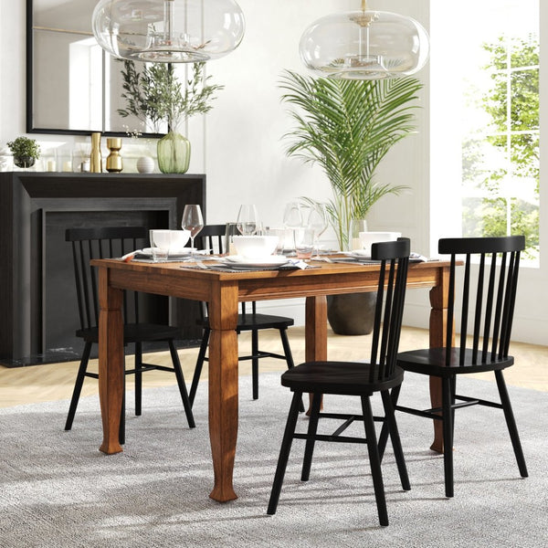 English Elm Grace 47" Solid Wood Dining Table with Timeless Design, Heavy-Duty Durability for Home or Café Use Walnut Matte 36.25"W x 47"D x 30.25"H KER-T-799-WAL-47-GG