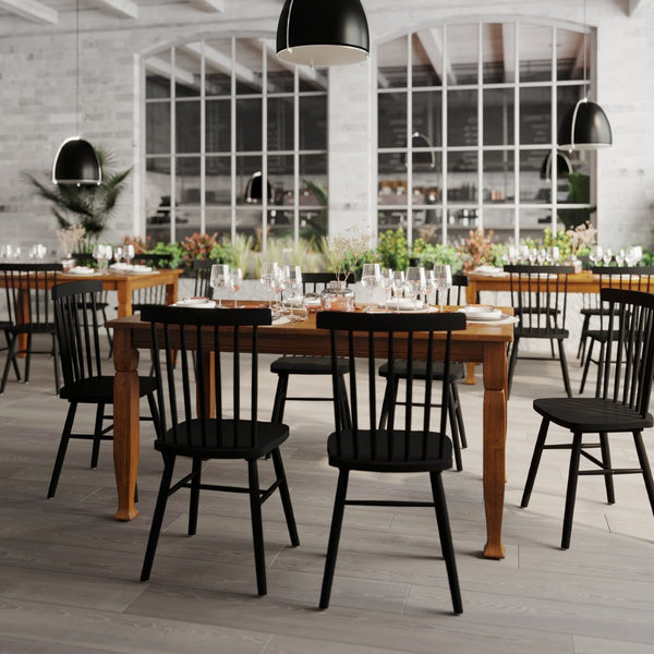 English Elm Grace 60" Solid Wood Dining Table - Classic Turned Legs, Heavy-Duty Design for Homes and Commercial Use Walnut Matte 36.25"W x 60"D x 30.25"H KER-T-799-WAL-60-GG