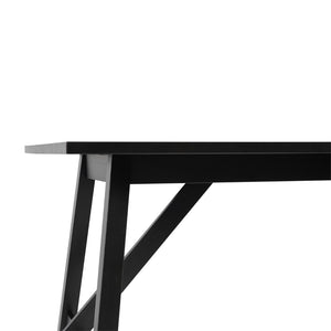 English Elm Everly 60" Solid Wood Dining Table – Farmhouse Trestle Design for Home or Commercial Use, Seats 6 Black Matte 36"W x 60"D x 30.25"H KER-T-851-BLK-60-GG