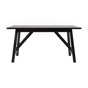 English Elm Everly 60" Solid Wood Dining Table – Farmhouse Trestle Design for Home or Commercial Use, Seats 6 Black Matte 36"W x 60"D x 30.25"H KER-T-851-BLK-60-GG