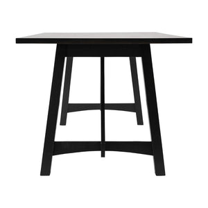 English Elm Everly 60" Solid Wood Dining Table – Farmhouse Trestle Design for Home or Commercial Use, Seats 6 Black Matte 36"W x 60"D x 30.25"H KER-T-851-BLK-60-GG
