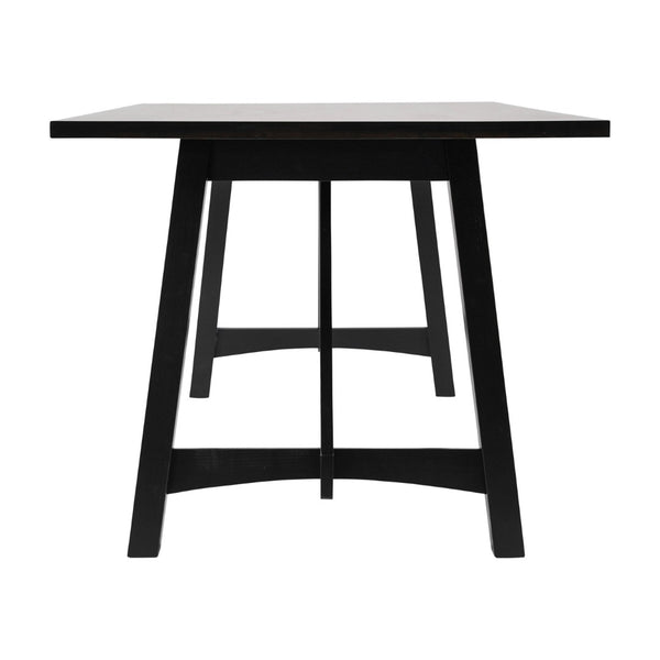 English Elm Everly 60" Solid Wood Dining Table – Farmhouse Trestle Design for Home or Commercial Use, Seats 6 Black Matte 36"W x 60"D x 30.25"H KER-T-851-BLK-60-GG