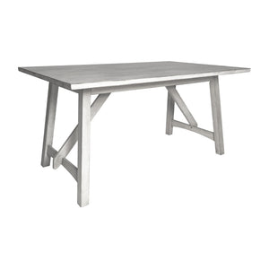 English Elm Everly 60" Solid Wood Dining Table – Farmhouse Trestle Design for Home or Commercial Use, Seats 6 Antique White 36"W x 60"D x 30.25"H KER-T-851-WHT-60-GG