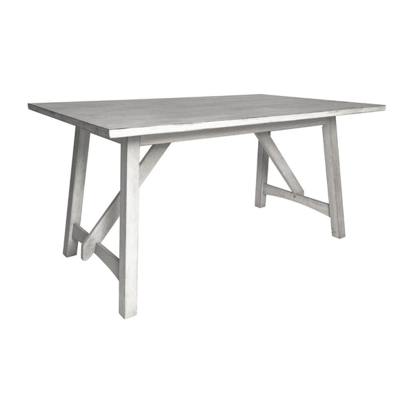 English Elm Everly 60" Solid Wood Dining Table – Farmhouse Trestle Design for Home or Commercial Use, Seats 6 Antique White 36"W x 60"D x 30.25"H KER-T-851-WHT-60-GG