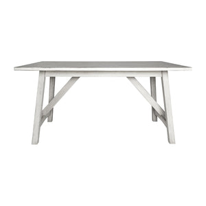 English Elm Everly 60" Solid Wood Dining Table – Farmhouse Trestle Design for Home or Commercial Use, Seats 6 Antique White 36"W x 60"D x 30.25"H KER-T-851-WHT-60-GG