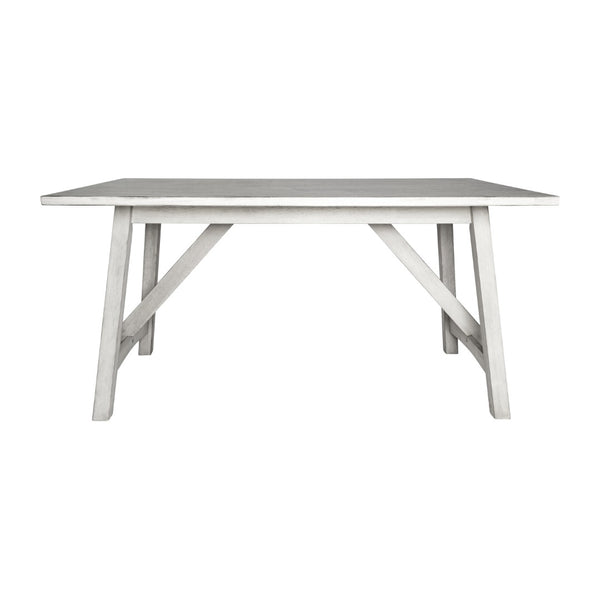 English Elm Everly 60" Solid Wood Dining Table – Farmhouse Trestle Design for Home or Commercial Use, Seats 6 Antique White 36"W x 60"D x 30.25"H KER-T-851-WHT-60-GG