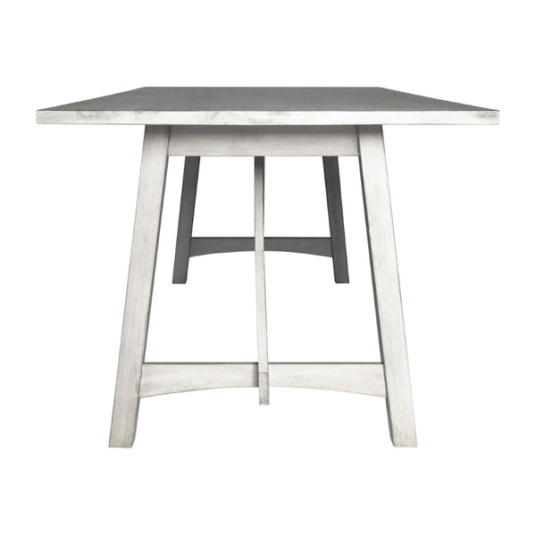 English Elm Everly 60" Solid Wood Dining Table – Farmhouse Trestle Design for Home or Commercial Use, Seats 6 Antique White 36"W x 60"D x 30.25"H KER-T-851-WHT-60-GG