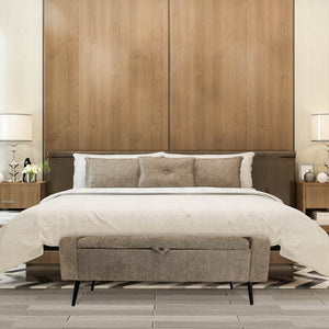 Lh Imports Khloe Storage Bench - Stylish Organization Solution For Clutter-free Spaces And Cozy Comfort Brown Black Metal Legs,Standard Padded Foam Cushion,100% Polyester Fabric,30,000 Rub Count Khl016-cho