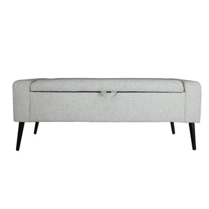 Lh Imports Khloe Storage Bench - Stylish Organization Solution For Clutter-free Spaces And Cozy Comfort Grey Black Metal Legs,Standard Padded Foam Cushion,100% Polyester Fabric,28,000 Rub Count Khl016-san