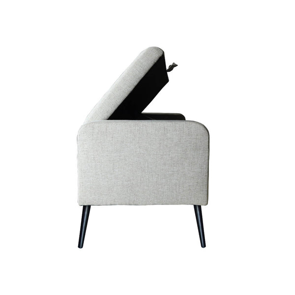 Lh Imports Khloe Storage Bench - Stylish Organization Solution For Clutter-free Spaces And Cozy Comfort Grey Black Metal Legs,Standard Padded Foam Cushion,100% Polyester Fabric,28,000 Rub Count Khl016-san